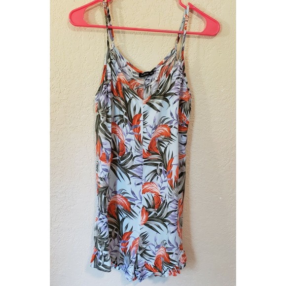 Cotton On Womens Jumpsuit Romper Medium Blue Floral V-Neck Spaghetti Strap - Picture 1 of 8